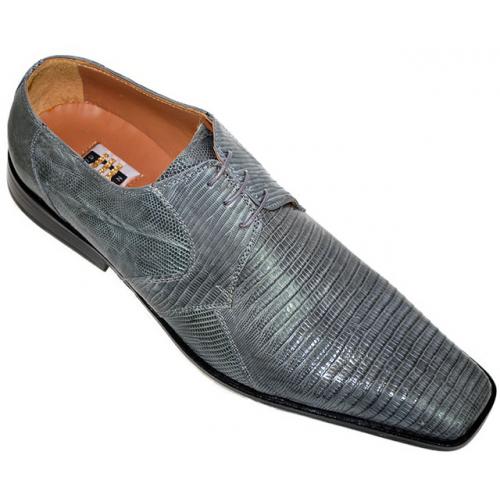 David Eden  "Elie-T"Silver Grey All Over Genuine Lizard Shoes